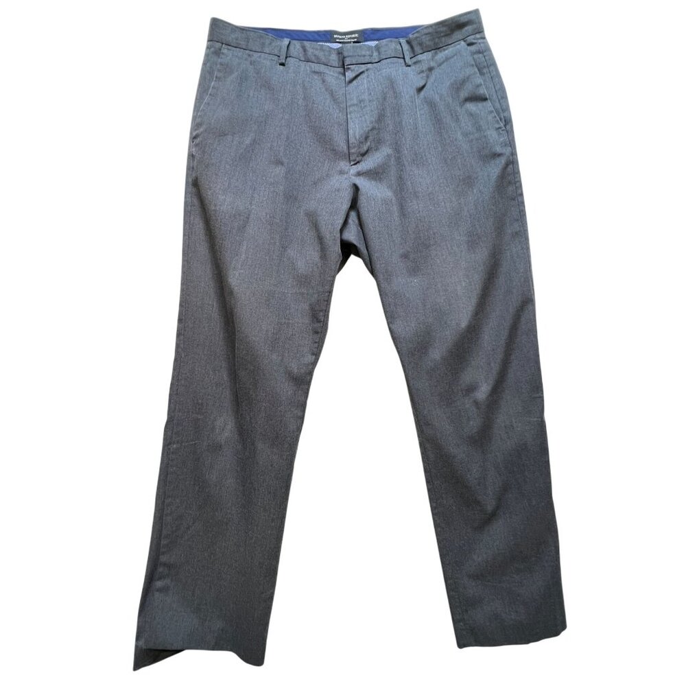 Banana Republic Mens Chino Pants 38x32 Gray Non-Iron Tailored Slim Fit Workwear